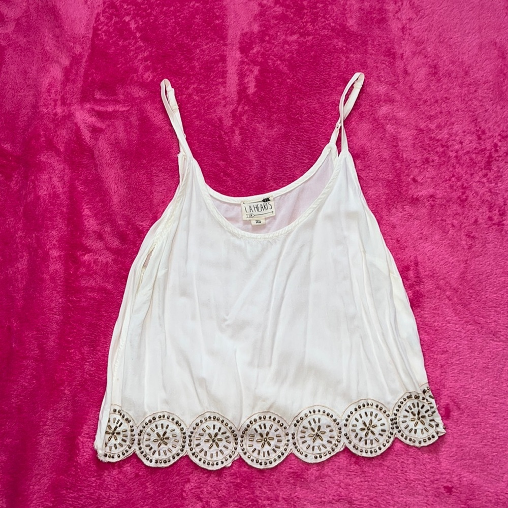 Beaded Crop Tank Top